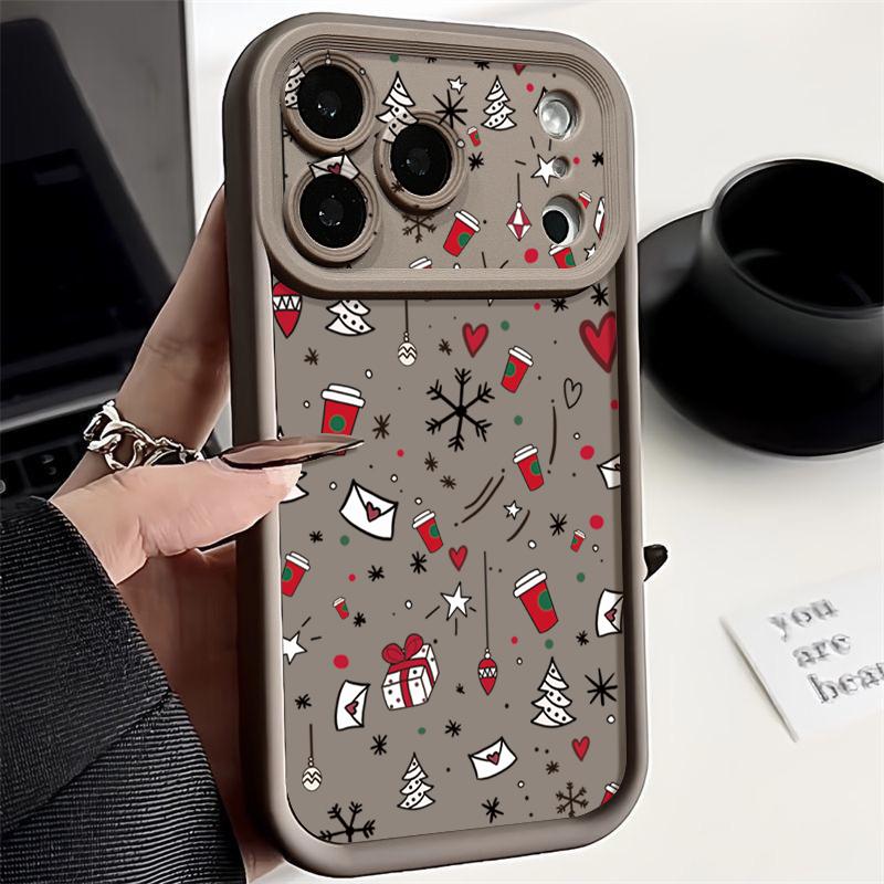 Christmas Gift Print Phone Case For iPhone 17 Pro 16e 16 15 14 13 12 Pro Max 11 Soft Silicone Cover For iPhone 15 16 Plus 17 Air