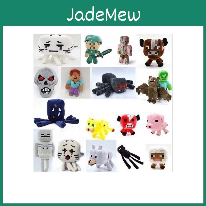 Soft And Cute Plush Minecraft Characters Enderman Creeper Zombie Parrot Dolphin Axolotl And More!