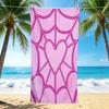 1Pc Pink Heart Web Beach Towel Quick Dry Multiuse For Beach Pool Gym Yoga Home Travel Christmas Halloween Xmas Gift G1126