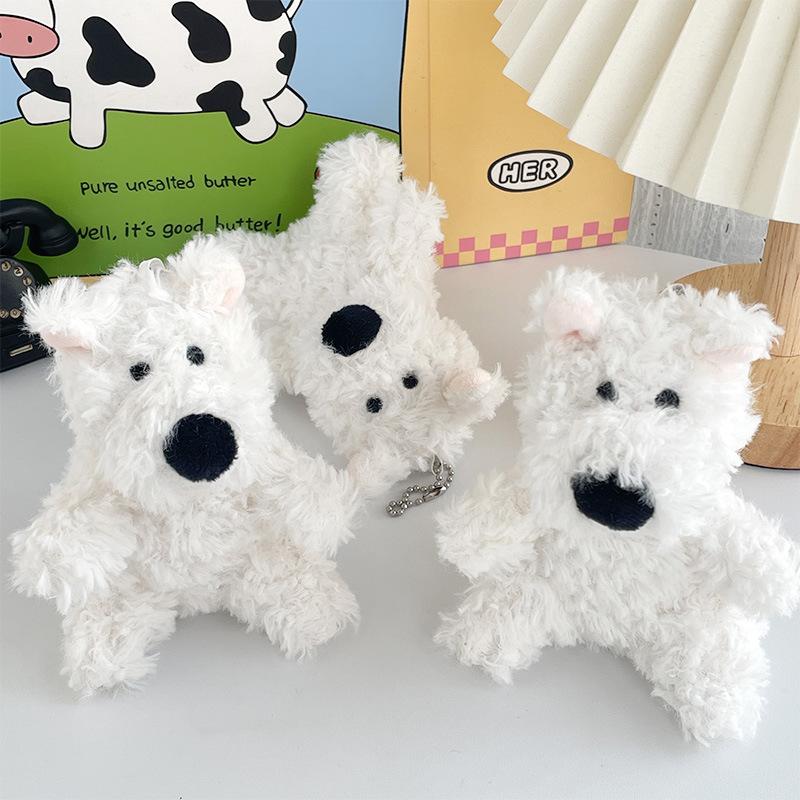 Niedliches West Highland Plüschtier Plüschpuppe Taschenanhänger Puppe 3-Zoll-Puppe Kindergeschenk
