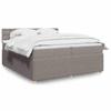 Maison Exclusive - Bed Slat Base with Taupe Mattress 200x200 Cm Fabric