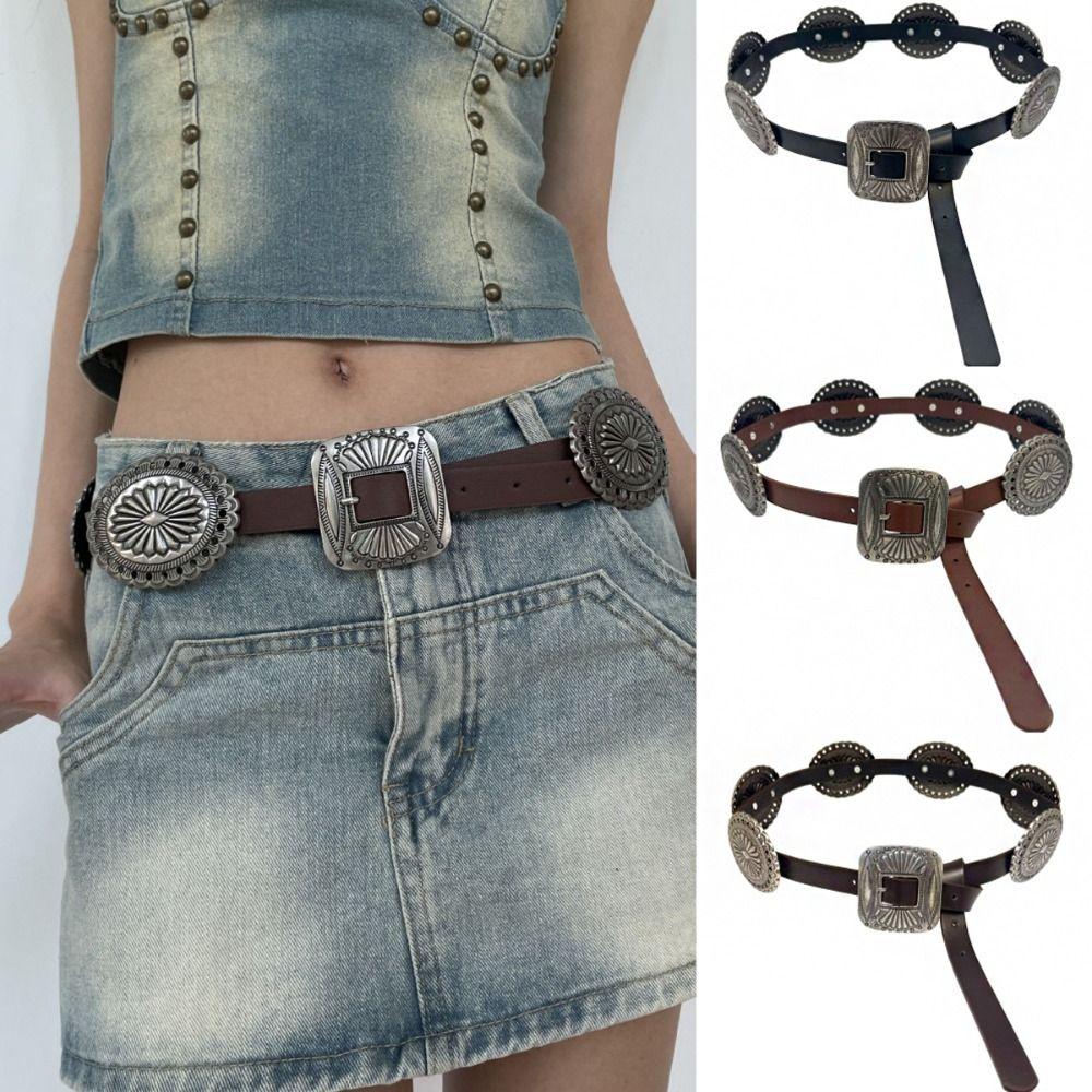 Breite Böhmische Gürtel Western Stil Cowboy Ethnischer Stil Taillengürtel Metallgeschnitzte Gürtel Damen
