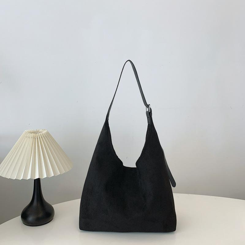 

Сумка-тоут из замши в стиле ретро, осень 2025, новая модная сумка-тоут большой вместимости, женская сумка через плечо чёрный