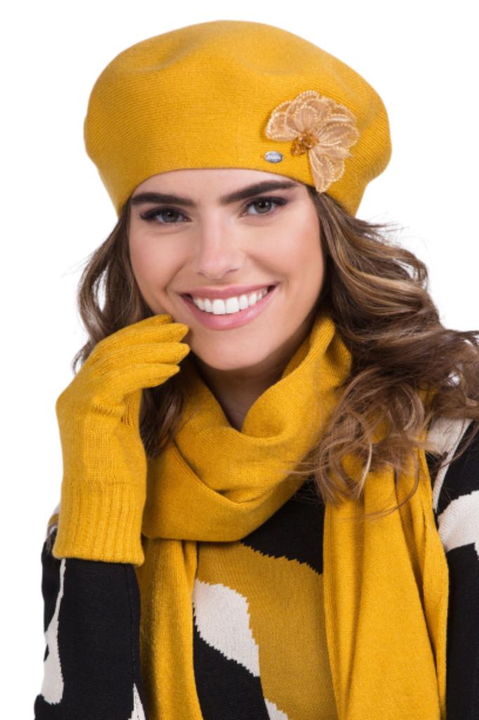 Elza - Mustard Women' Winter Beret | Elegant and Flattering Kamea Beret