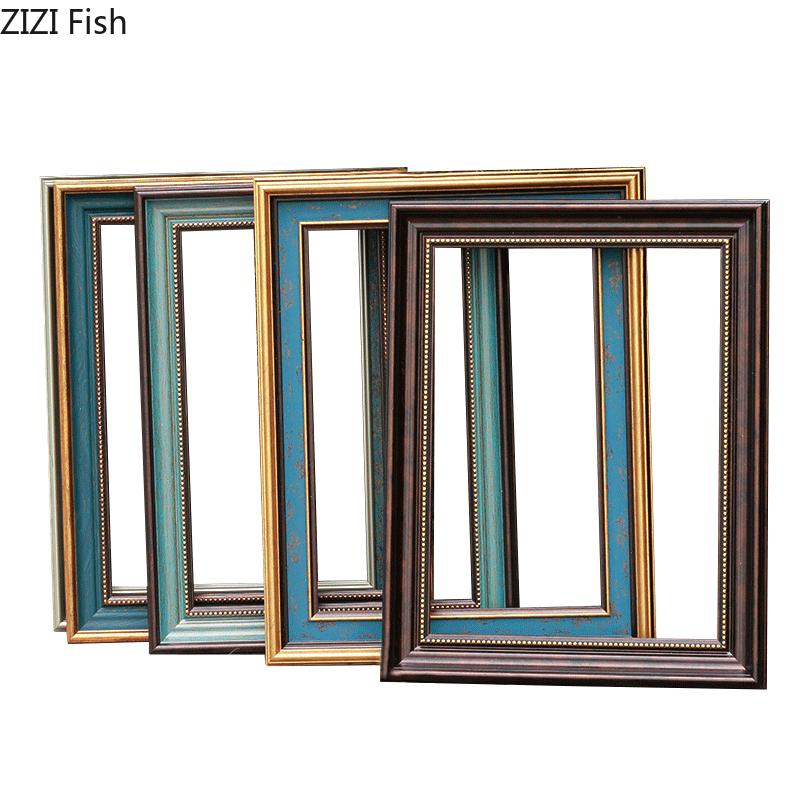 Vintage Craft Photo Frame Exquisite Solid Wood Painting Frame Family Portrait Wall Decoration Picture Frames Hanging Ornaments