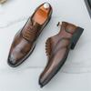 Fashion Fashion New Designer Pointed Lace Up Derby Shoes For Men Black Brown Wedding Dress Homecoming Formal Wedding Footwear
