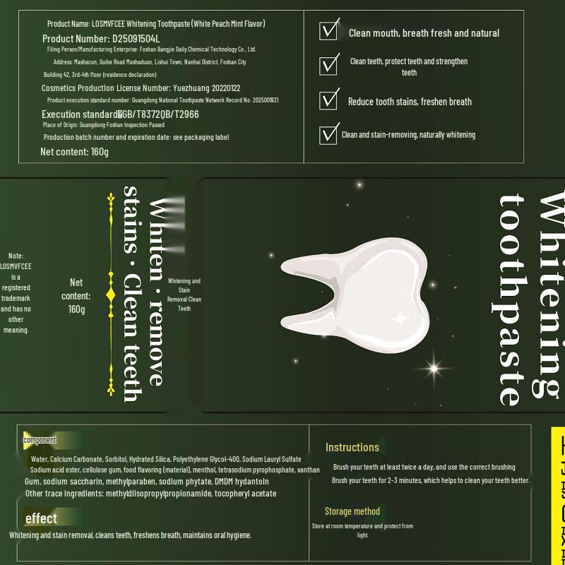 LOSMVFCEE German Whitening Fluoride Toothpaste