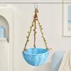 Parakeet Nest, Chewproof Plastic Frame Washable Small Bird House for Cage, Hanging Cozy Sleeping Nest, Woven Rattan Bird Nest with Metal Hooks