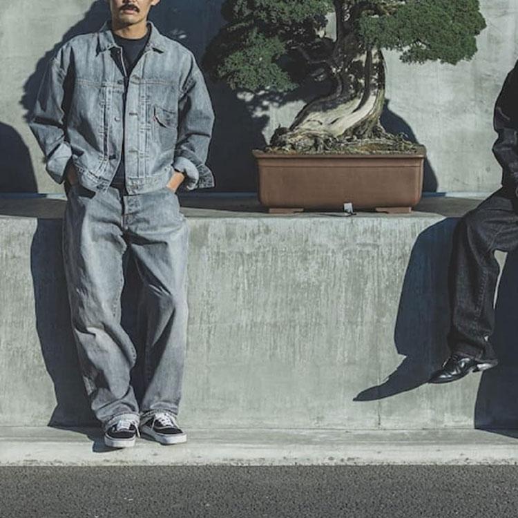 Levis X Beams Collaboration SS25 One-Sided Flap Pocket Design Button Closure Denim Jacket Men Jackets Gray 11-18-3196-291