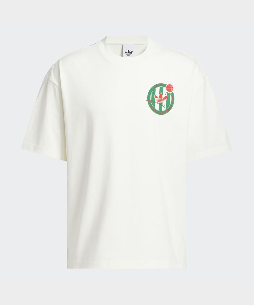 ADIDAS Basketball Crest Tee - White:Green / Kd3614