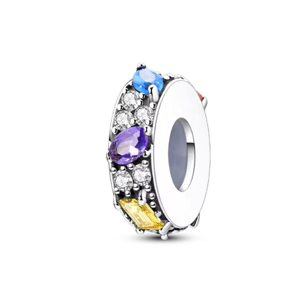 Fine Zircon Love Heart Spacer Charm 925 Silver Pendant Fit Original Bracelet Women Flower Separate Beads DIY Making Jewelry Gift