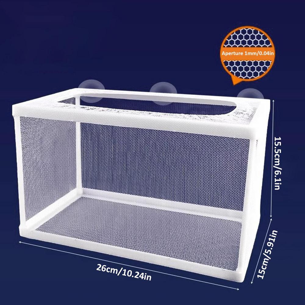 

Fish Breeder Box with Suction Aquarium Hatcher Mesh Box Juvenile Fish Separation Net Tank Incubator Box Fry Hatchery
