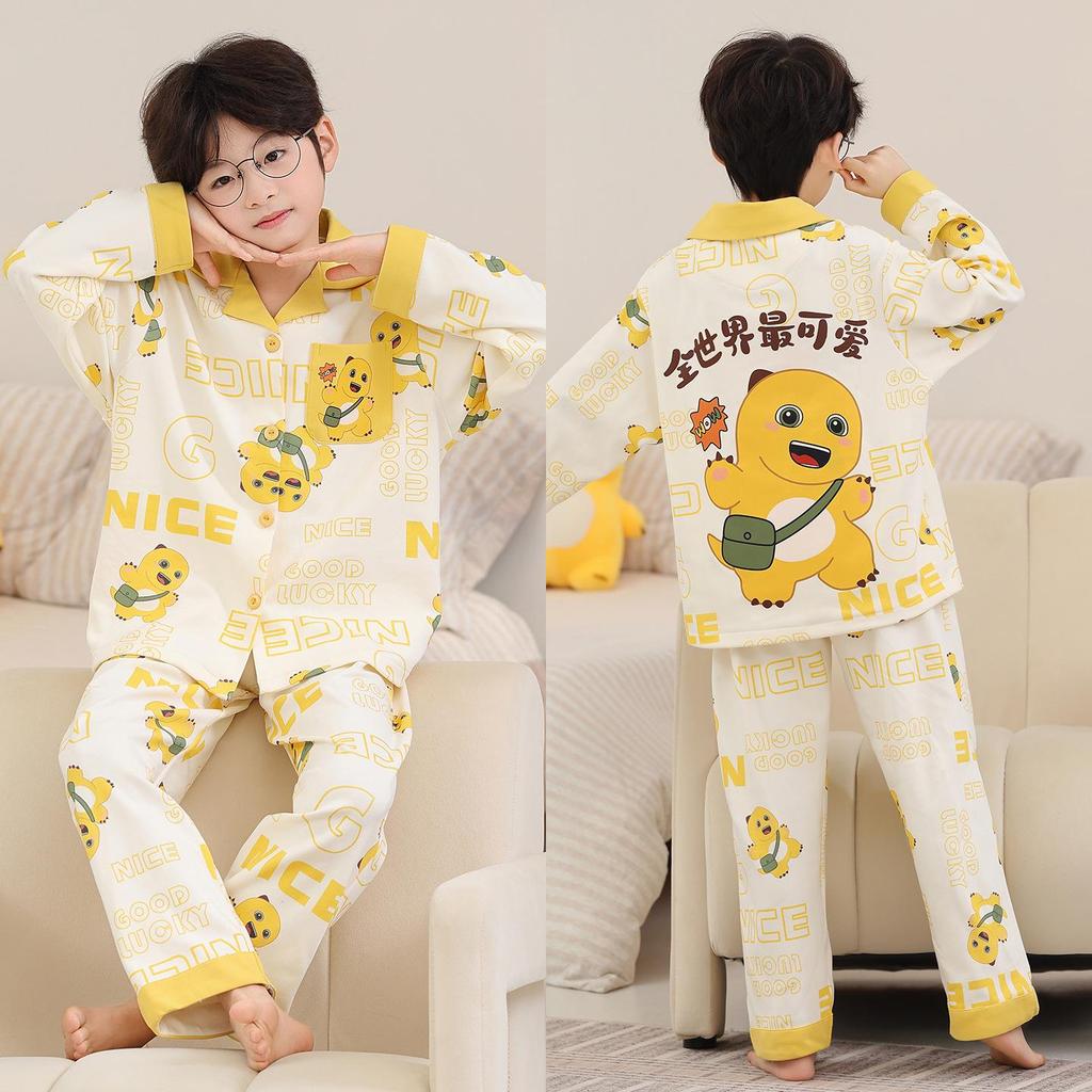 2026 New Girls' Spring & Autumn Long Sleeve Cotton Pajama Set – Princess Style for Medium & Large Children