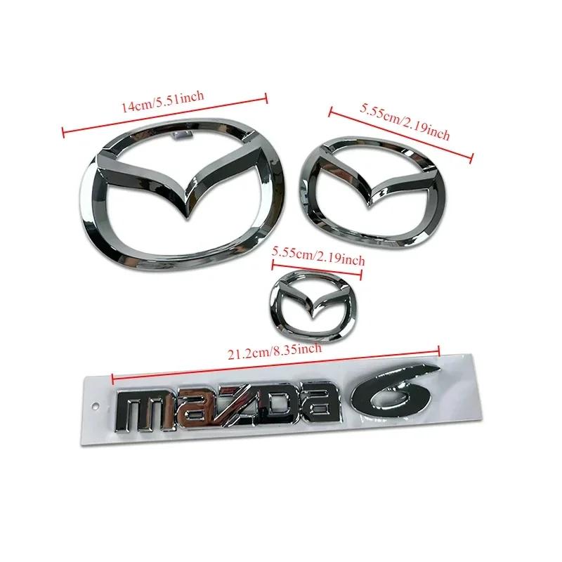 2025 Hot Plastic Car Front Trunk Emblem for Mazda 6 Mazda6 Steering Wheel Badge 3D Body Replaced Sticker Rear Tail Refitting Dec