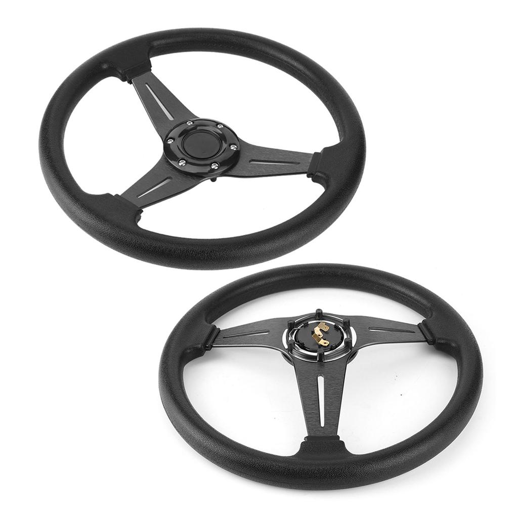 350mm/14in Racing Car Drifting Steering Wheel Replacement Universal Modified AccessoryBlack