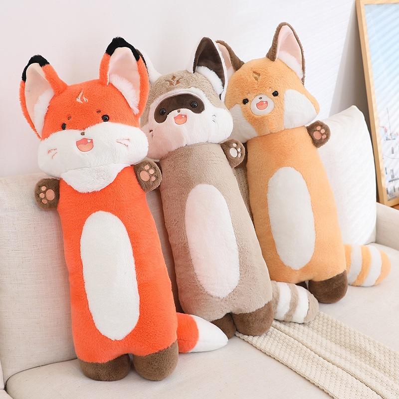 Cute Little Raccoon Fox Throw Pillow Plush Toy Doll Home Pillow Pillow Girl Sleeping Soothing Doll