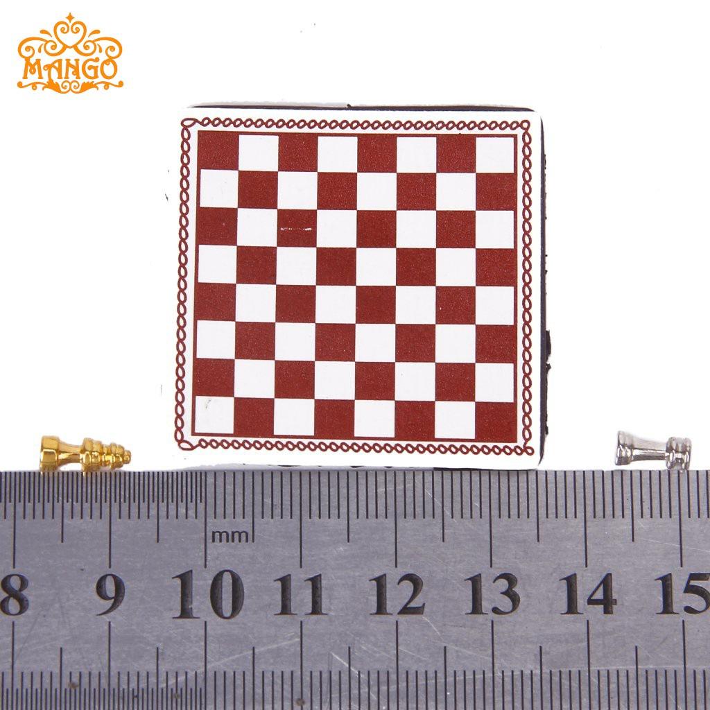 1/12 Miniature Chess Board Chess Game Dollhouse Accessories