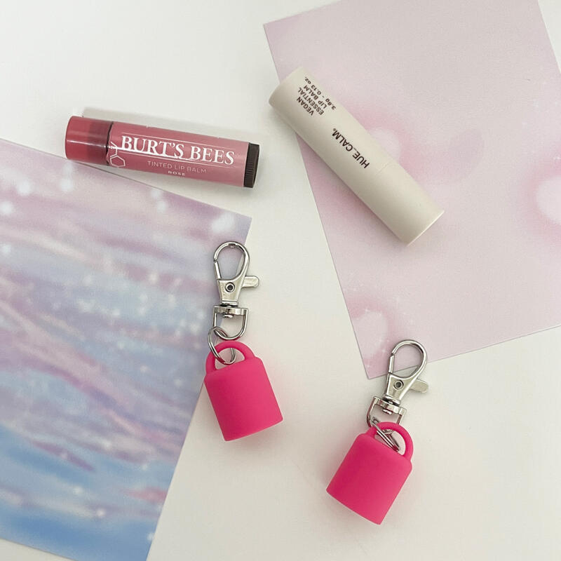 Lip Balm Keychain Lipstick Tint Silicone Lid Holder
