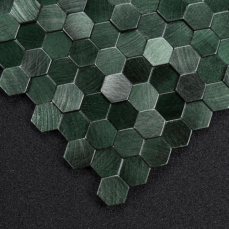3D Sechseckige Metallmosaik Tapete für Wohnzimmer- und Badezimmerwände