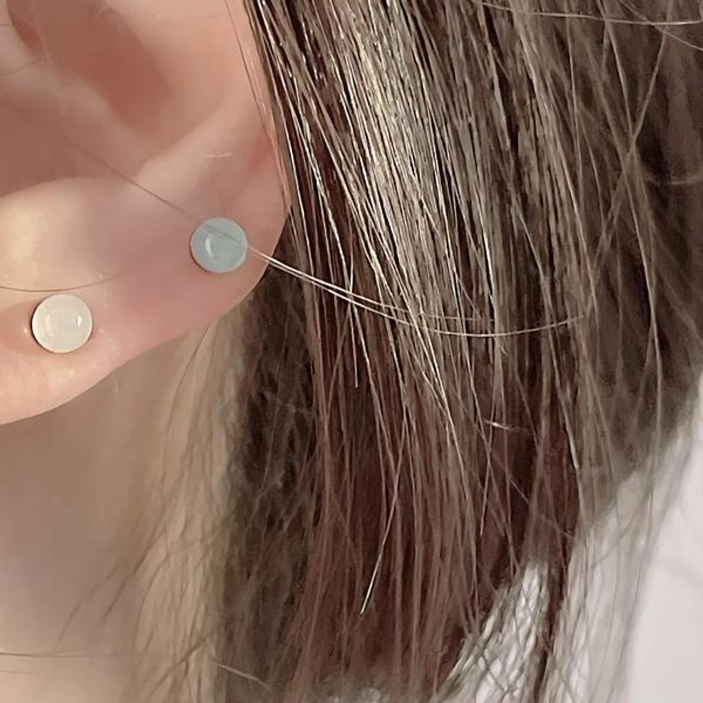 

Акрилова кольорова кругла магнітна сережка-кліпса lemon