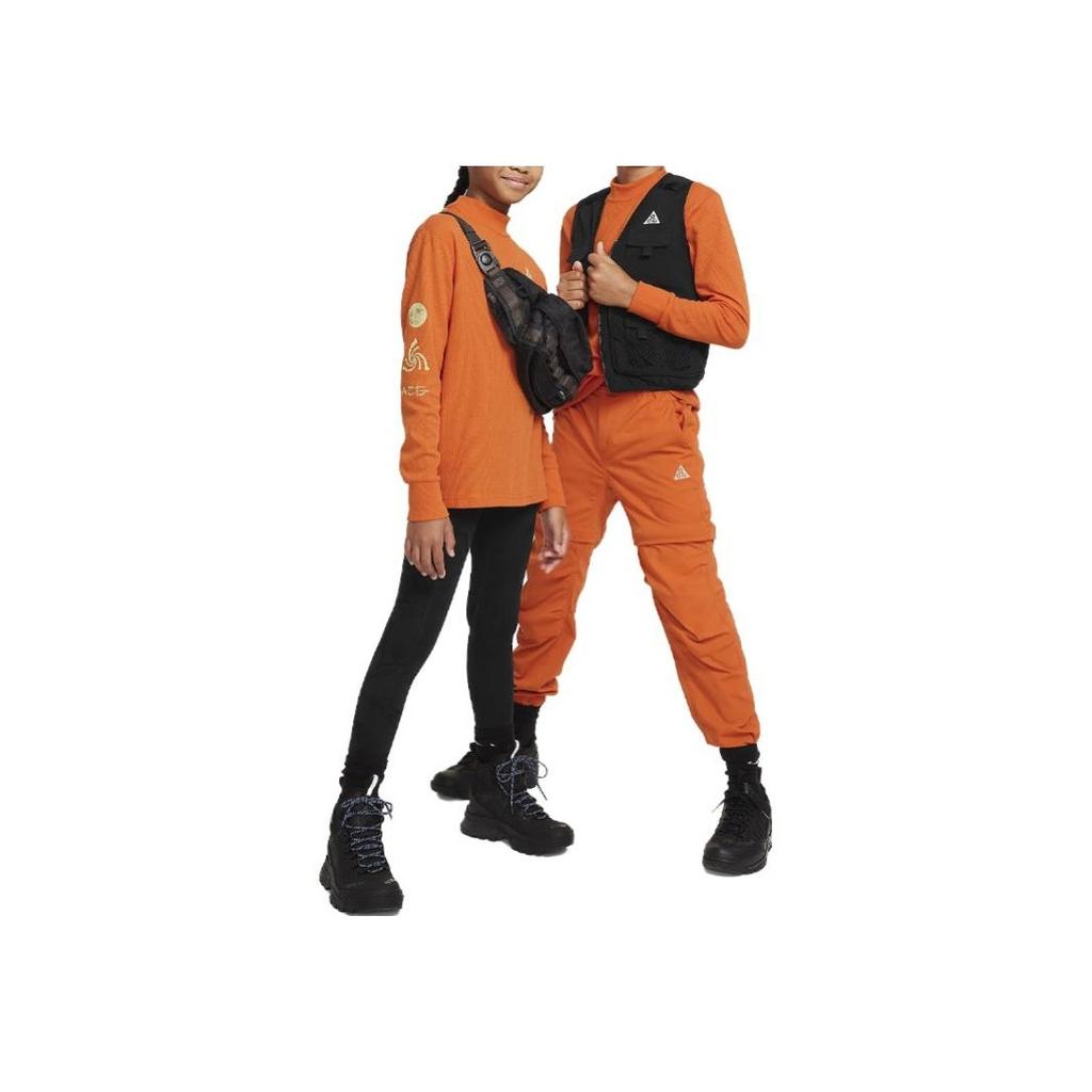 Nike Letter Half High Neck Pullover Long Sleeve Sweatshirt Kids sweatshirt Orange FD3153-893