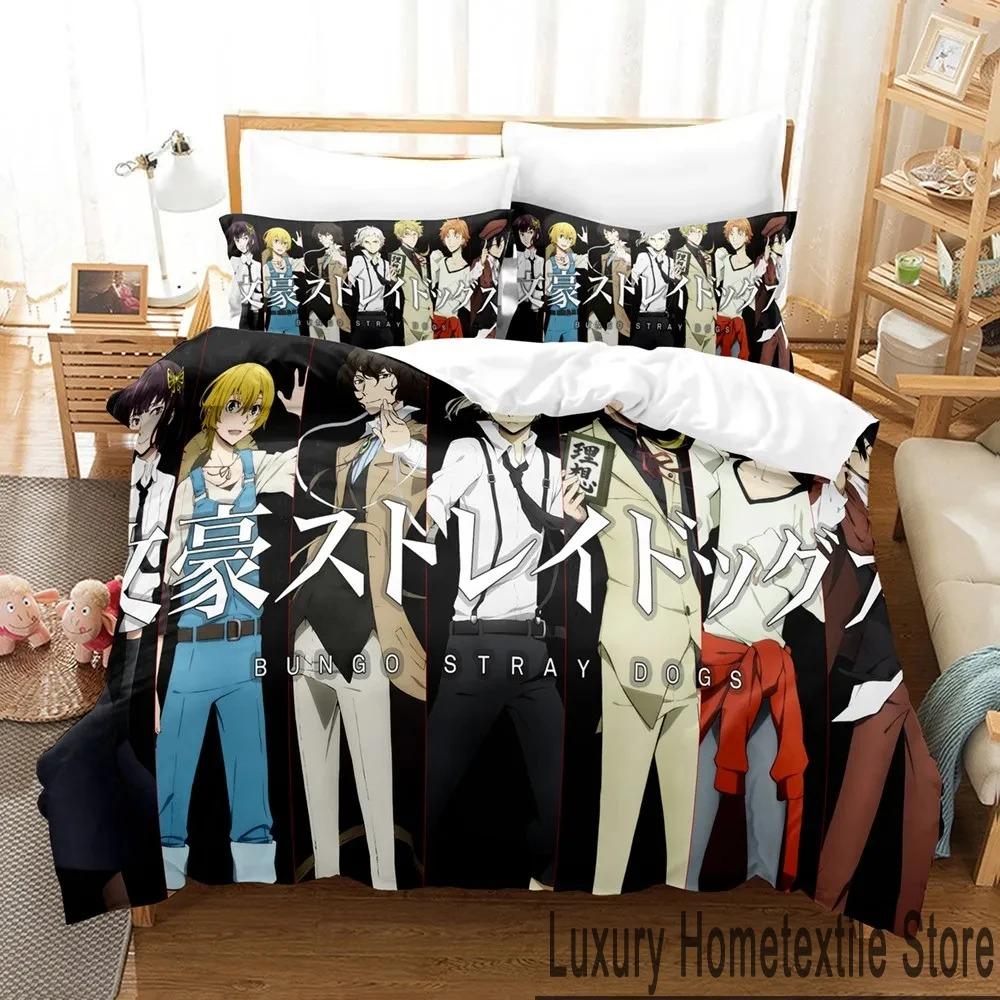 Anime Bungo Stray Dogs Bedding Set Boys Girls Twin Queen King Size Duvet Cover Pillowcase Bed Boys Adult Home Textileextile