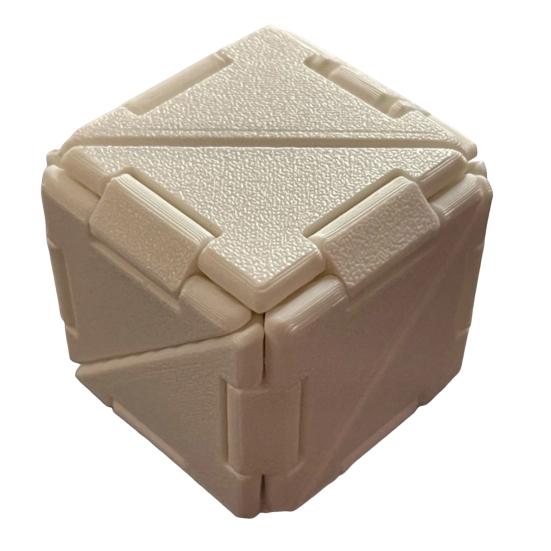 3D Printed Stress Relief Cube Toy Brain Teaser Deformable Puzzle Cube Desk Toy Teens Adults Calming Decompression Flipping Sensory Toy