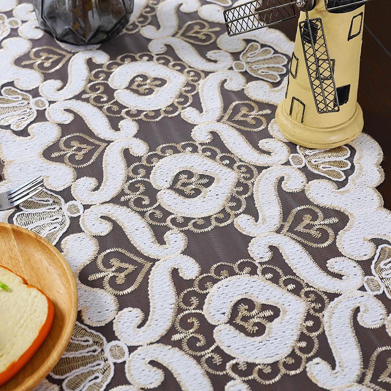 British Fashion Gold Thread Embroidered Table Runner TV Wall Cabinet Piano Cover Cloth Wedding Party Hotel Villa Home Decoration