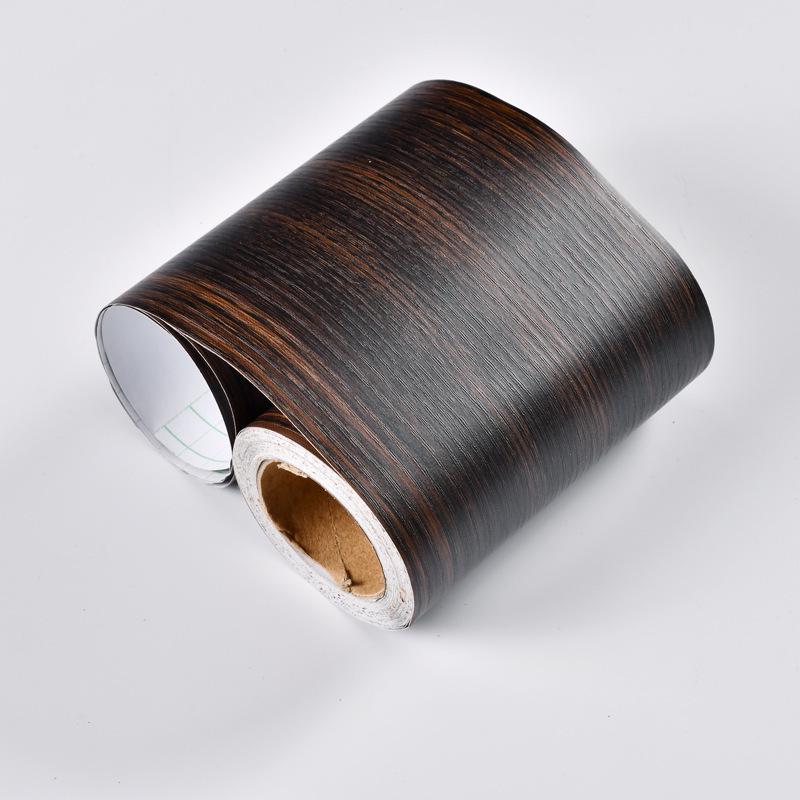 Self-Adhesive Wood Grain Baseboard & Door Frame Sticker - Waterproof Furniture & Window Sill Renovation Skirting.