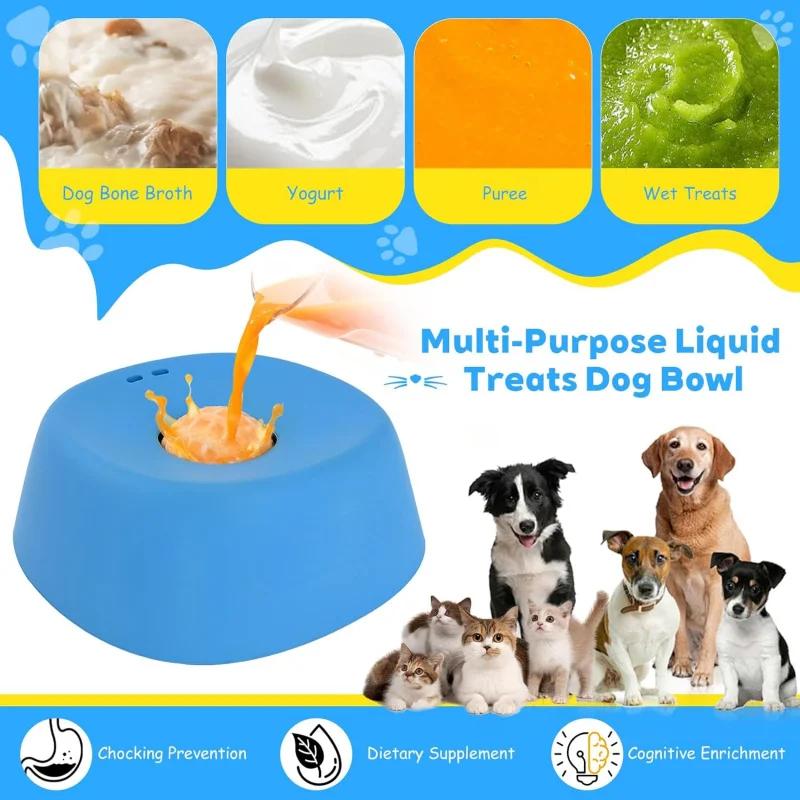 Anti-Choking Slow Feeder Dog Bowl Non-Slip 1/1 Cup - Lick Toy for Liquid Treats Bone Broth Yogurt