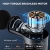 Portable Rechargeable Handheld Percussion Muscle Massager, Fascia Gun Massage Gun Head with Heat and Cool