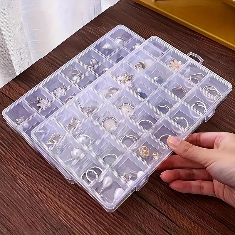 Grid Storage Box Jewellery Box Small Earring Organiser Transparent Plastic Screw Storage Box with Lid Medicine Box