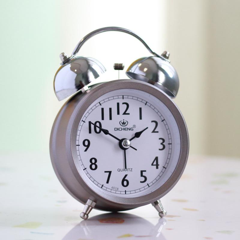 Vintage children's student bedroom bell alarm clock office luminous silent battery pointer running time alarm clock