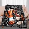 Coffee Print Blanket Soft Comfortable All Seasons Suitable Sofa Office Nap Travel Birthday Gift Christmas Present