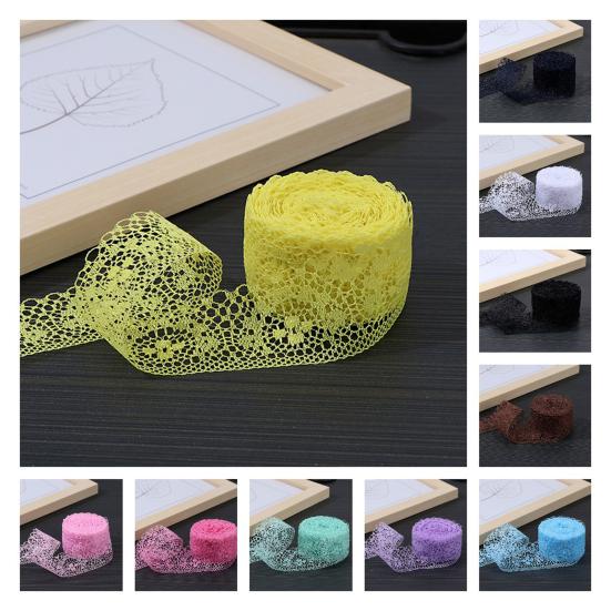 1 Rolle 10M Rüschen-Dekor Exquisites DIY Polyester Visueller Effekt Schwer zu verblassen Spitze-Dekor für Zuhause