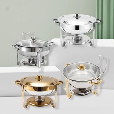 Large Capacity Stainless Steel Buffet Stove Hotel Insulation Stove Restaurant Circular Alcohol Heating Stove Food Heater