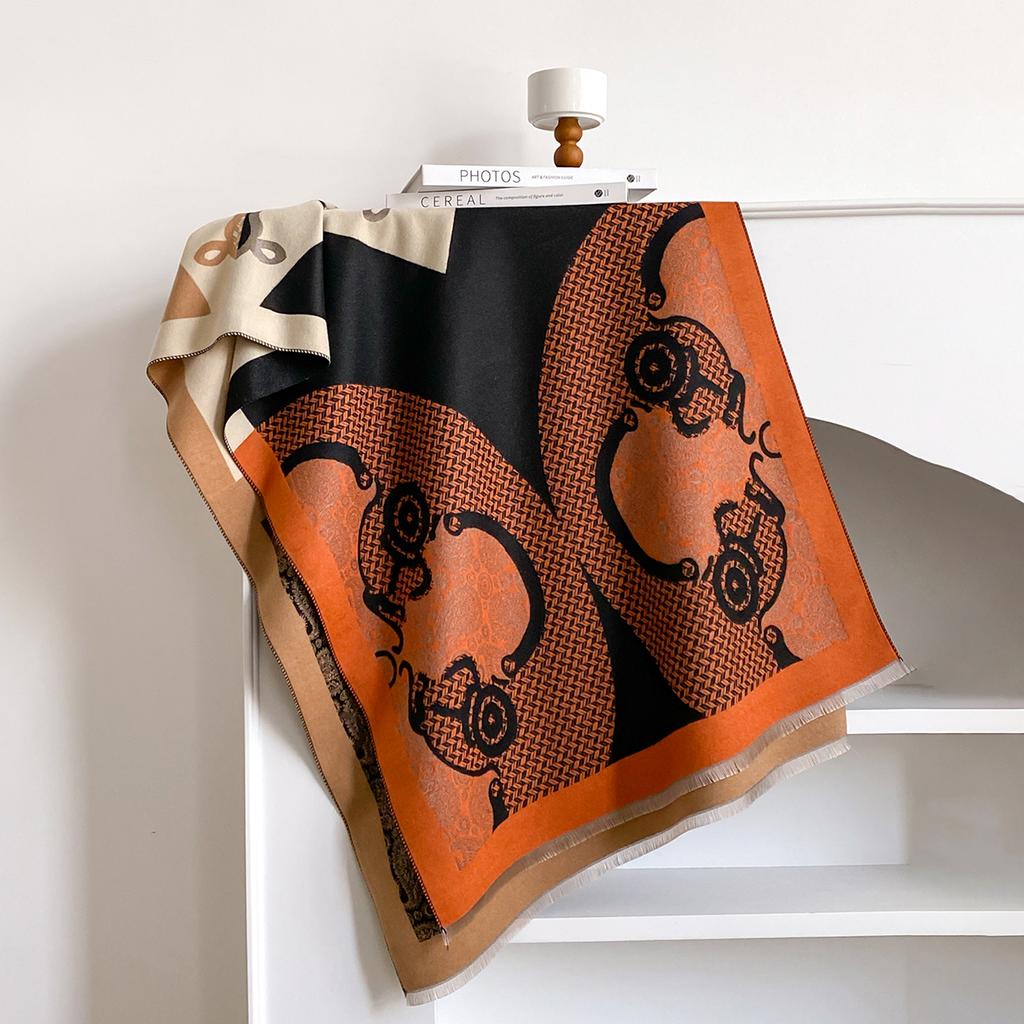 Fashion Winter Scarf Women Print Imitation Cashmere Warm Pashmina Foulard Luxury Scarves Wraps Thick Soft Bufanda Lady Shawl
