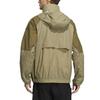 adidas Color Block Logo Print Hooded Zip Long Sleeve Jacket Men Jacket Olive-Green HN4536