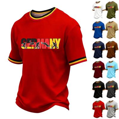 Men Casual Soccer Print Quick Dry Lightweight Mesh Breathable Crew Neck Short Sleeve Shirt for Outdoor Sports Activities