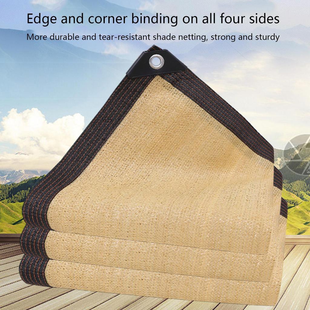 3/4/5/6 Meter Wide Beige Sunshade Awning UV Blocker Sun Shade Sail Netting Sun Shade Sail Heavy Duty Heat Insulation Mesh Tarp