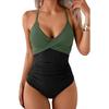Swimsuit Women's One-piece European and American Screw Bag Tight Cross Explosion Color Matching Swimsuit Women Bijini