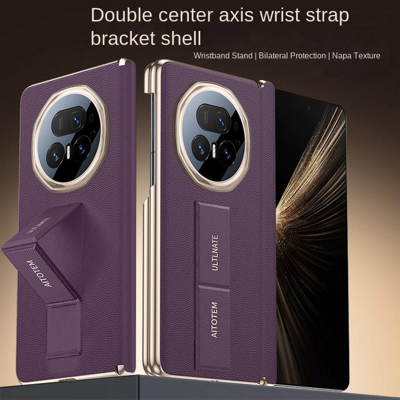 Napapi Double-Sided Protective Wrist Strap Case For Honor Magic V5 magic V3 V2 Electroplated Frame Slim Protect Cover