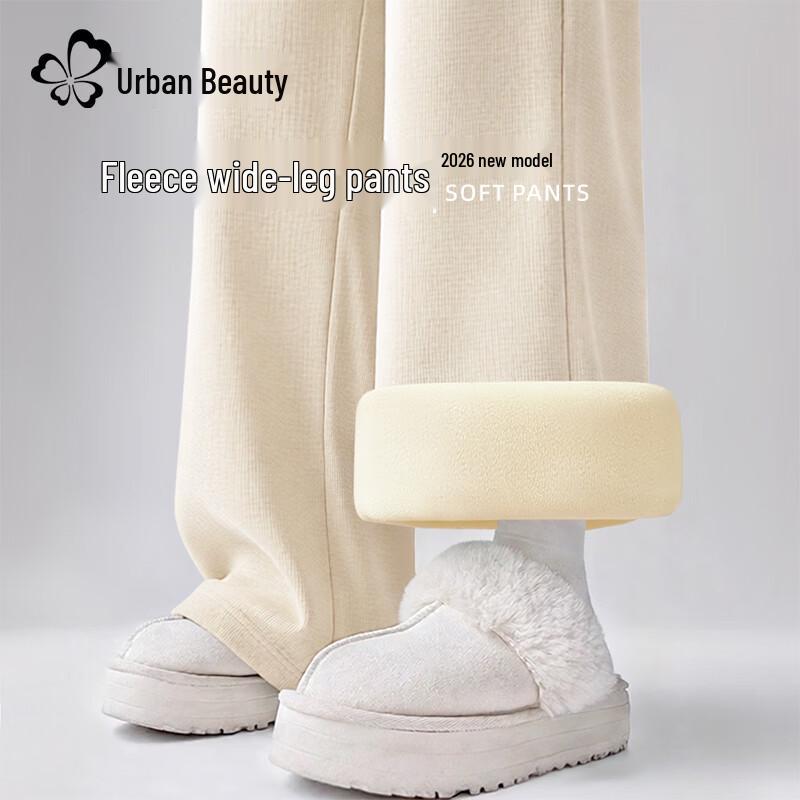 Damen Winter High-Waist Locker Gefütterte Gerade Hosen