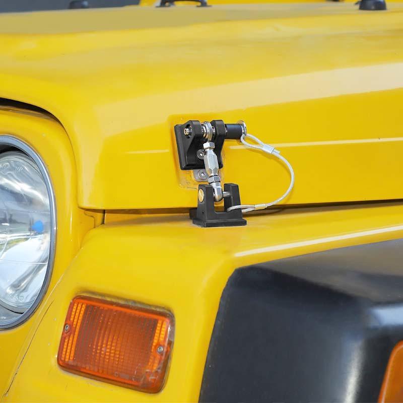 Engine Hood Latches Locking Hood Catch Kit With Metal Hood Locks Compatible With Jeep Wrangler TJ 1997-2006
