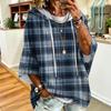 Women's Fashion Printed Loose Fit Hoodie with Three-Quarter Sleeves for Casual Everyday Wear