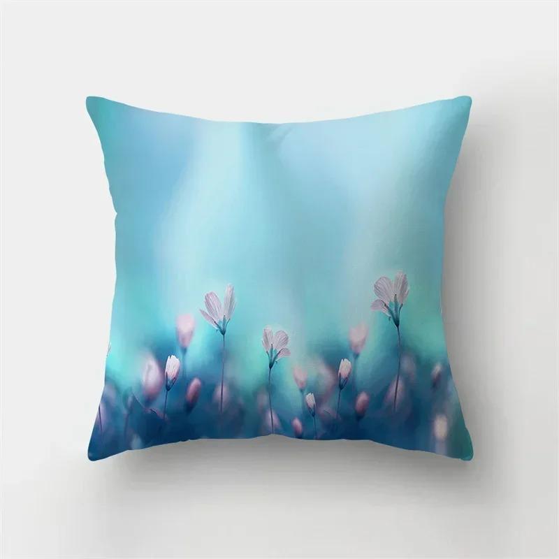 Charm Butterfly Pillowcase Sofa Car Lumbar Pillowcase Home Decoration Flower Landscape Cushion Cover