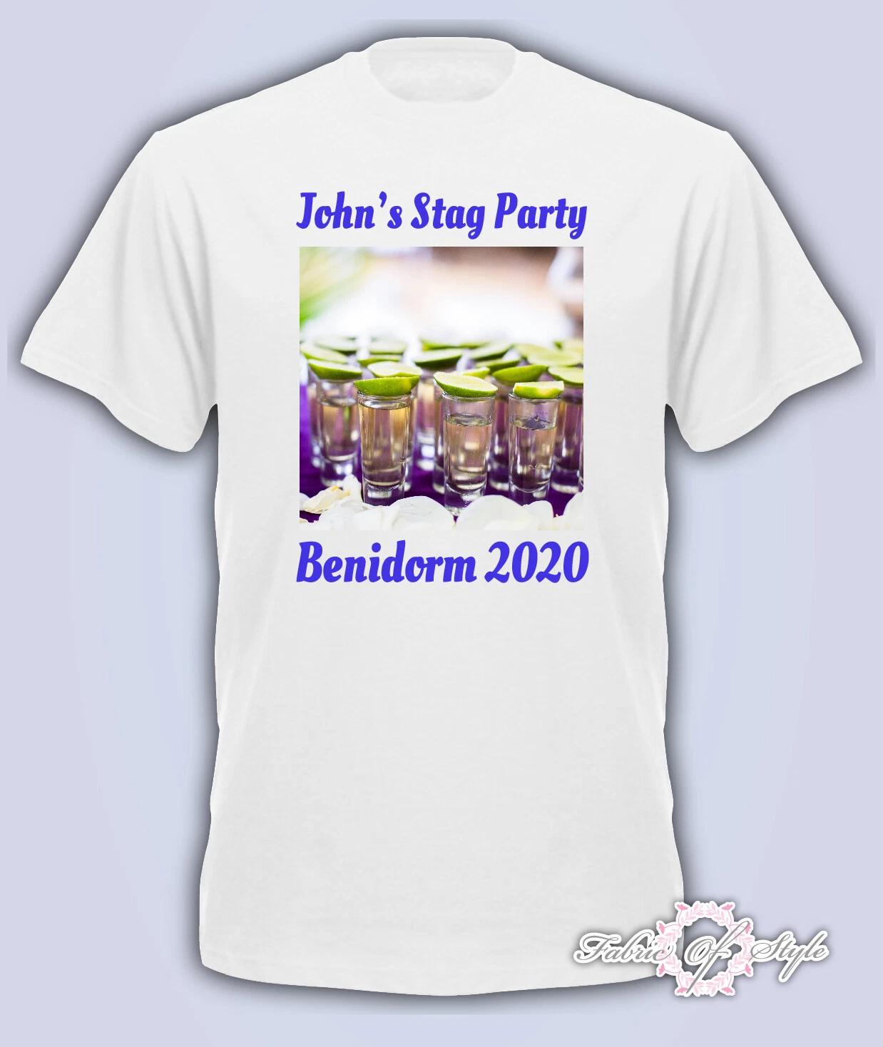 Personalised T- Shirt Custom Any Photo Image Printed Stag Hen Party Birthday M