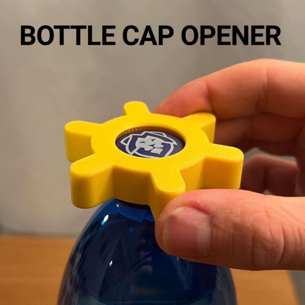 Portable Multi-function Bottle Cap Opener Plastic Yellow Rotary Bottle Opener Bar Supplies Bottle Opener Kitchen Tool