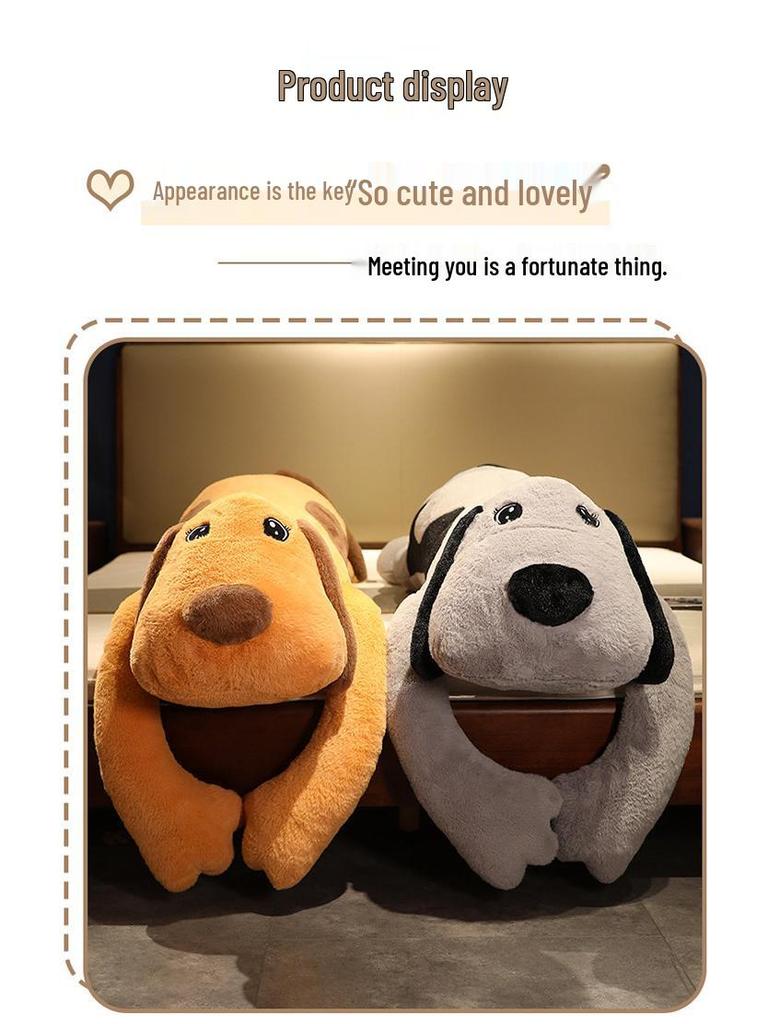 Large Plush Dog Pillow - Super Soft Unisex Hugging Doll for Bedtime
