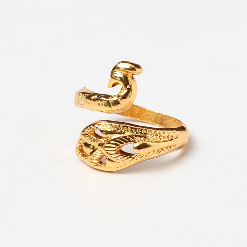 Vintage Påfugl Åpen Ring: Justerbare dyresmykker i etnisk stil for par